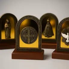 Adorno Mesa Metal Espelhado Santa Rita São Bento Espírito Santo Nossa Senhora Aparecida