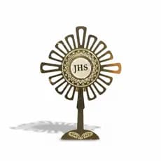 Bóton Ostensório Dourado JHS Símbolo de Fé, Devoção e Elegância Religiosa
