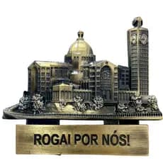 Adorno Basílica Nacional Nossa Senhora Aparecida Porta Caneta Mesa Metal Fundido Enfeite Decoração