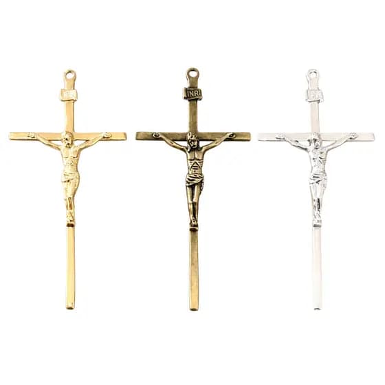 Crucifixo Religioso de Metal Decorativo 20x10cm Religioso Decorativo Parede Igreja