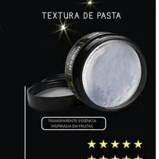 Pomada Modeladora Masculina Premium Cera de Cabelo Efeito Brilho Molhado Transparente Mega Fixação