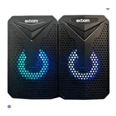 Caixa De Som Com Fio 2.0 10w P2+usb P/ Pc Note Exbom Cs-c54 Cor Preto