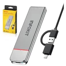 Mini Case de alumínio para SSD M.2 NVME conector duplo Tipo C/USBA celular ou computador ECASE-M2NV80