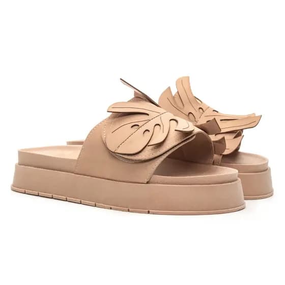 OFERTA RELÂMPAGO! Sandália Feminina Papete Couro Legítimo Costela de Adão Praia Conforto PROMOÇÃO