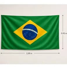 Bandeira do Brasil Oficial Grande 2,00x0,95m Tecido Poliéster premium
