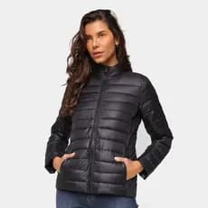 Jaqueta Feminina Preta Nylon Puffer