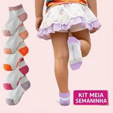 Kit 5 Pares Meias Infantil Menino Menina Criança Escolar Cano Curto Soquete Algodão