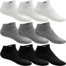 Kit 9 Pares de Meia Algodão Lisa Cano Curto Casual Esporte Unissex 39-43