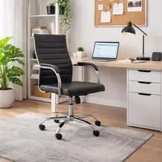 Cadeira Escritório Diretor Ergonômica Estofada Prem Florença 14D Preto