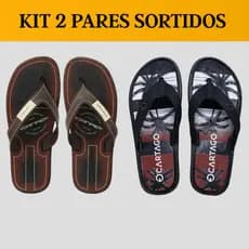 Kit 2 Chinelo Adulto Masculino Sandália Power Ortopédica Antiderrapante Confortável