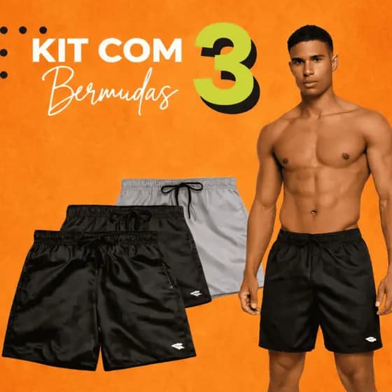 Kit 2 Bermudas Academia Short Masculino Treino Confortável Futebol Esporte Praia Impermeavel Falco