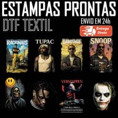 Estampa Pronta DTF Termocolante C/ Ferro de Passar Promoção Streetwear Camiseta Moletom