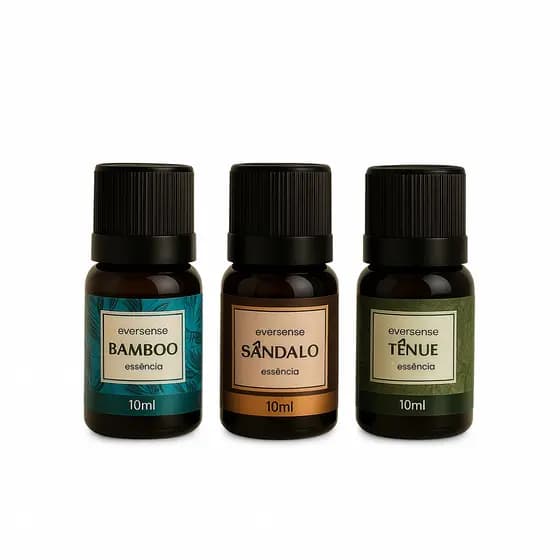 Kit 3 Essencias Perfumadas Eversense 10ml Bamboo Sandalo Tenue Uso Aromatizador Difusor