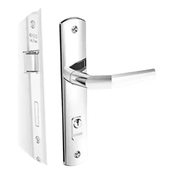Fechadura Externa Soprano Reta Cromada Porta Portão Madeira