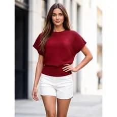blusa feminina modal manga de morcego tamnaho 38-44 Plus 2025