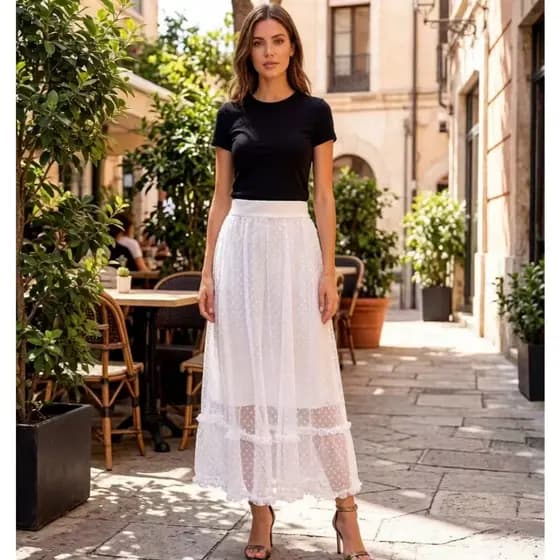 SAIA TULE DUAS MARIAS BABADO MODA EVANGÉLICA 151