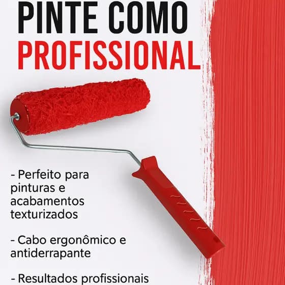 Rolo de Textura Cabelo de Anjo 23cm Rolo de Pintura C/ Suporte (Massa Rolada)