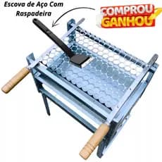 Churrasqueira Pequena Portátil Inox Galvanizada Dobrável Pequena Camping Pesca