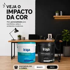 Tinta Preta Latéx Acrílica Preto Fosco 3,6 Litros Tinta Branca Irajá Econômica Áreas Internas Parede De Destaque