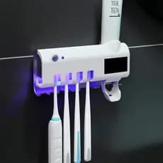 Porta Escova Dentes Com Esterilizador Uv Aplicador Pasta de Dente Suporte Dispenser Escova