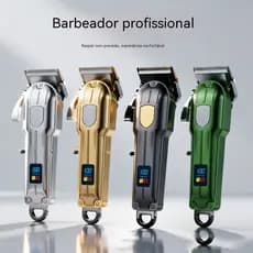 Máquina de Cortar Cabelo Profissional HWN-LT909 Recarregável com Pentes USB-C Visor LED