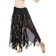 Saia de folha de lótus para dança do ventre, fantasia macia e confortável, leve, saia longa giratória, fornecimento dire
