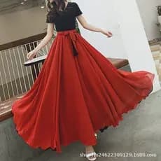 Dupla face Wear 540 graus preto dança saia de duas cores interior exterior grande balanço saia 8m vermelho Xinjiang danç