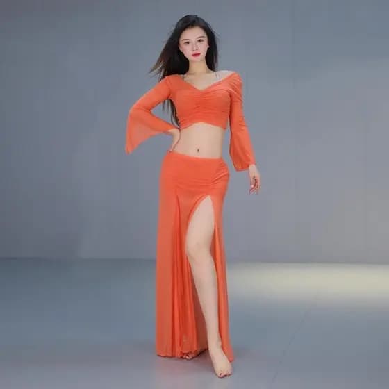 2026 traje de prática de dança do ventre terno dança Oriental traje de desempenho de dança indiana traje de fio líquido
