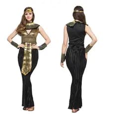 Adulto feminino dourado egito traje Halloween cosplay traje Masquerade festa Role-Playing rainha roupas