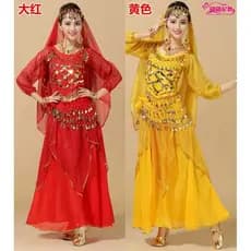 Traje de dança do ventre adulto traje de dança indiana tamanho grande terno de prática de dança do ventre manga longa de