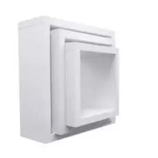 Nicho 3 quadrados diferentes tamanhos decoração branco preto e cru quarto sala cozinha banheiro