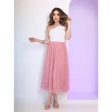 Saia de Tule adulta Evangelica de alta qualidade com 2 strass e perola WK-52
