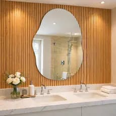Espelho Orgânico 70x50 Lapidado Polido Moderno Decorativo Banheiro Quarto  Pinterest C/Suporte