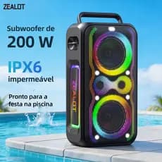 ZEALOT PT21 200W Portable Bluetooth Speaker Outdoor Powerful Bass, 48000mAh Long Battery Life, Wireless TWS Stereo Pairi