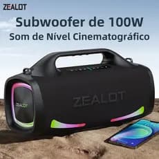 ZEALOT S79 Caixa de Som Bluetooth Portátil Potente para Exterior, Bateria 24000mAh Longa Duração, Som Alto Desempenho, T