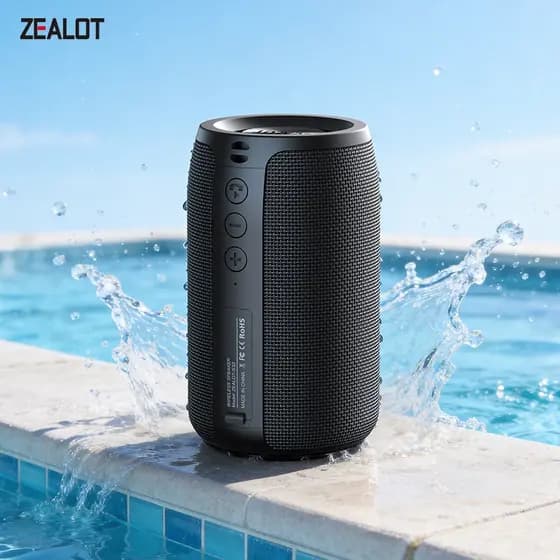ZEALOT S32 Caixa de Som Bluetooth Portátil 10W Potente, TWS Estéreo, Bateria 1800mAh Longa Duração, Alto-falante Sem Fio