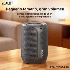 ZEALOT S32PRO Caixa de Som Bluetooth Portátil 15W para Exterior, Som Potente, Bateria 3600mAh Longa Duração, TWS Estéreo