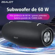 ZEALOT S67 Alto-falante Portátil 60W Bateria 14400mAh PD45W QC18W Tipo-C Perfeito para Festas