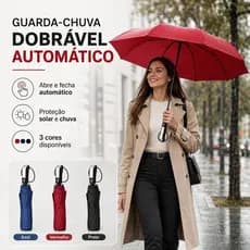 Guarda Chuva Automático Dobrável Abre e Fecha Compacto Proteção Sol e Chuva 105cm Sombrinha Portátil guarda chuva 33cm