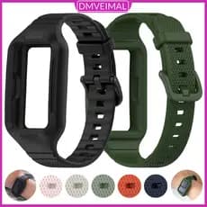 Capa Pulseira De Silicone Para Relógio Smartwatch Samsung Galaxy Fit 3/Huawei Band 10 9 8 7 Acessórios Esportiva