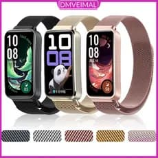 Pulseira Milanês De Metal Magnético Para Relógio Smartwatch Huawei Band 10 9 8 NFC Banda Aço Inoxidável