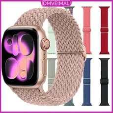Pulseira De Nylon Trançado Para Smartwatch IWatch Apple Watch SE Ultra 3 2 Series 11 10 9 8 7 4 49 44 46 45 42 41mm