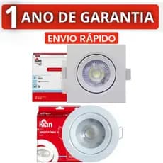 Kit 10 Spot Led 5W Branco Frio 6500k Redondo Bivolt