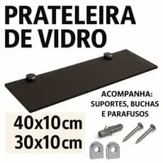 Prateleira de Vidro Fumê Porta Shampoo/Tempero 6mm Lapidado