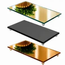 Bandeja Espelhada Decorativa P/ Lavabo, Banheiro, Rack - Bronze, Espelho, Fume, Branca