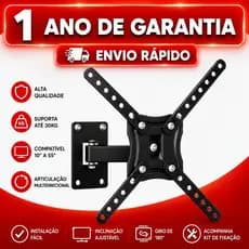 Suporte Bi-Articulado Para TV e Monitor 10" a 60" Polegadas Reforçado 30kg