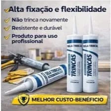 Kit 3 Sela Trincas Branco 300ml 420g Cola para Trincas Rachaduras Vedação Profissional Alta Fixação