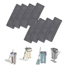 Kit 8 Refis para Flat Mop Esfregão Lava e Seca - Microfibra 32x11cm