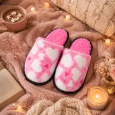 Pantufa Feminina CORAÇÃO Peluciada Antiderrapante Quentinha Infantil e Adulta
