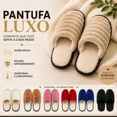 Pantufa Chinelo de Inverno Luxo Comfort  Super Macia Antiderrapante Quentinha para Frio